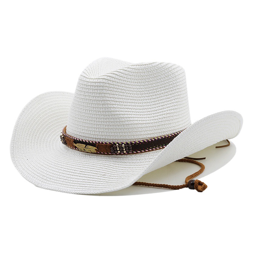 Amazon Western Denim adjustable straw hat top hat female outdoor seaside beach hat sun protection sun hat big brim gift