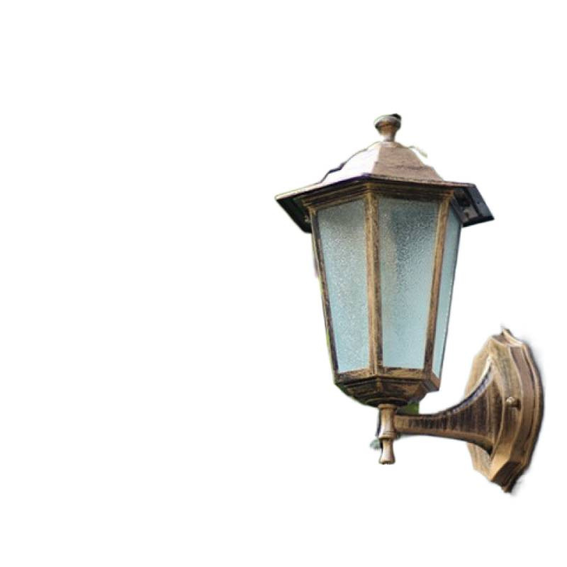 Picture of Small hexagonal wall light, outdoor lamp, outdoor wall lighting, European style retro balcony, waterproof, antique, bronze black