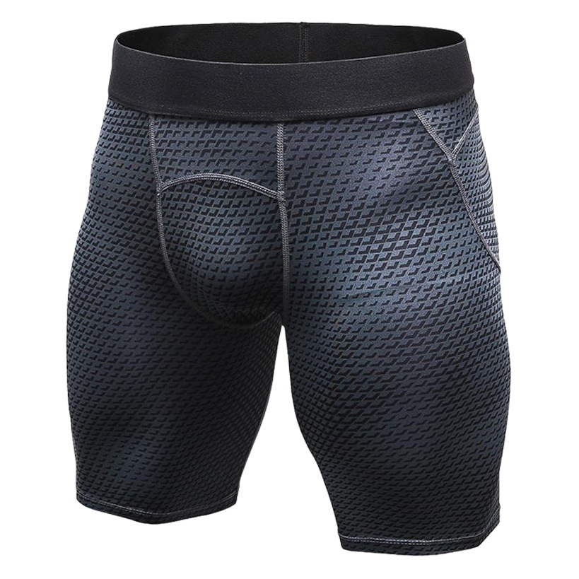 Men's 3D Printing Training Fitness Running Sports Pants Amazon Elastic Tight Quick-Drying Shorts 4005