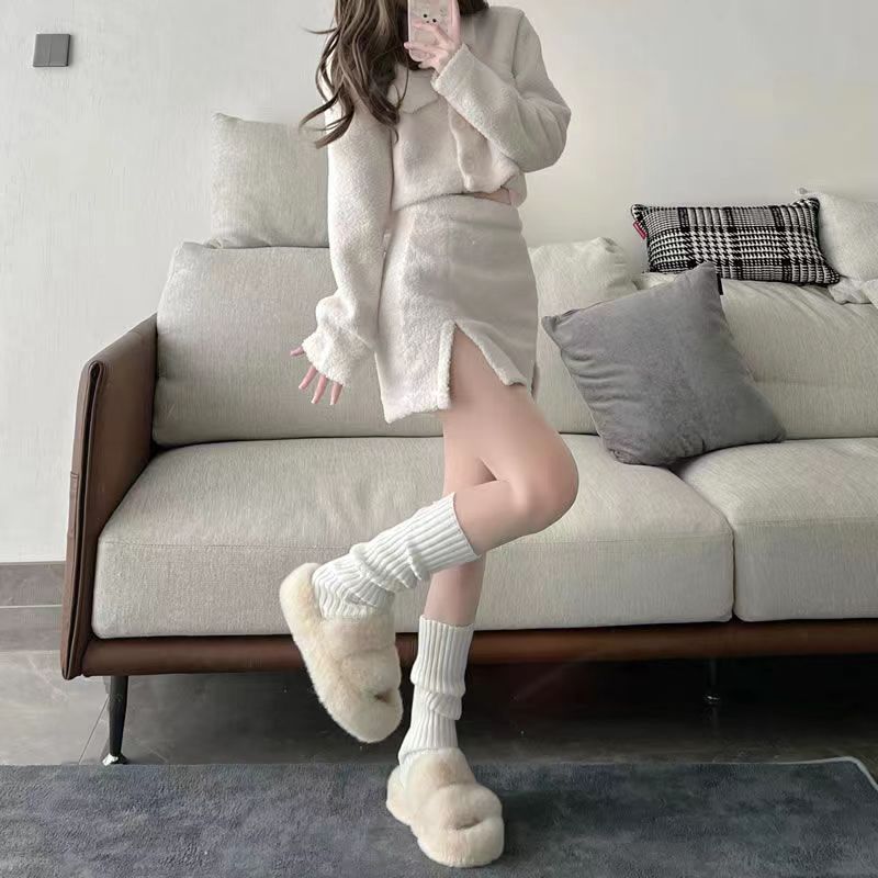 Zhuji Socks for Women, Stacked Socks, Knitted Japanese Style, Extended Jk Calf Socks, Leg Shaping, Leg Warmers, Slimming, Leg Covering
