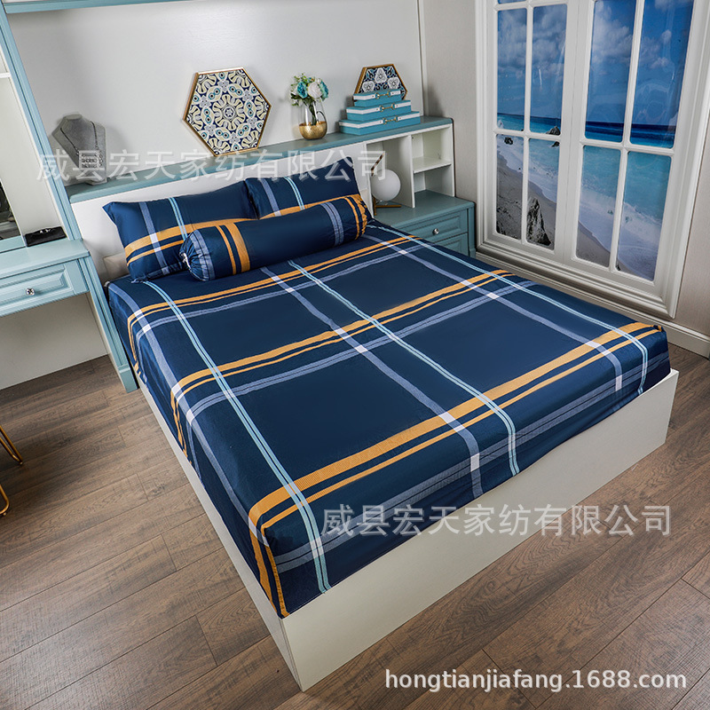 Foreign trade fitted sheet Wholesale 360 degrees all-inclusive solid color printing Simmons special fitted sheet bedspread dustproof protection bedspread