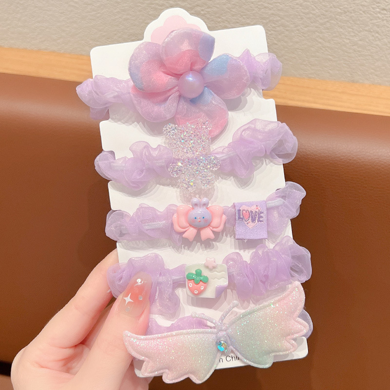 Picture of Summer children's ball head rubber band hair rope new little girl tie head high elastic hair band hair accessories do not hurt hair headdress