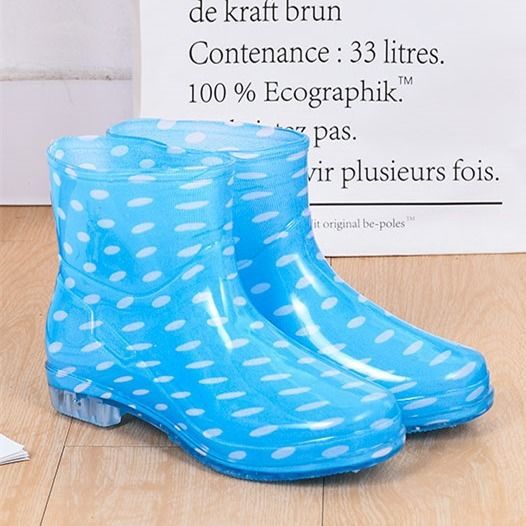 Fashion rain boots Women's adult rubber shoes short tube non-slip kitchen work waterproof shoes rain boots water boots overshoes summer outer wear