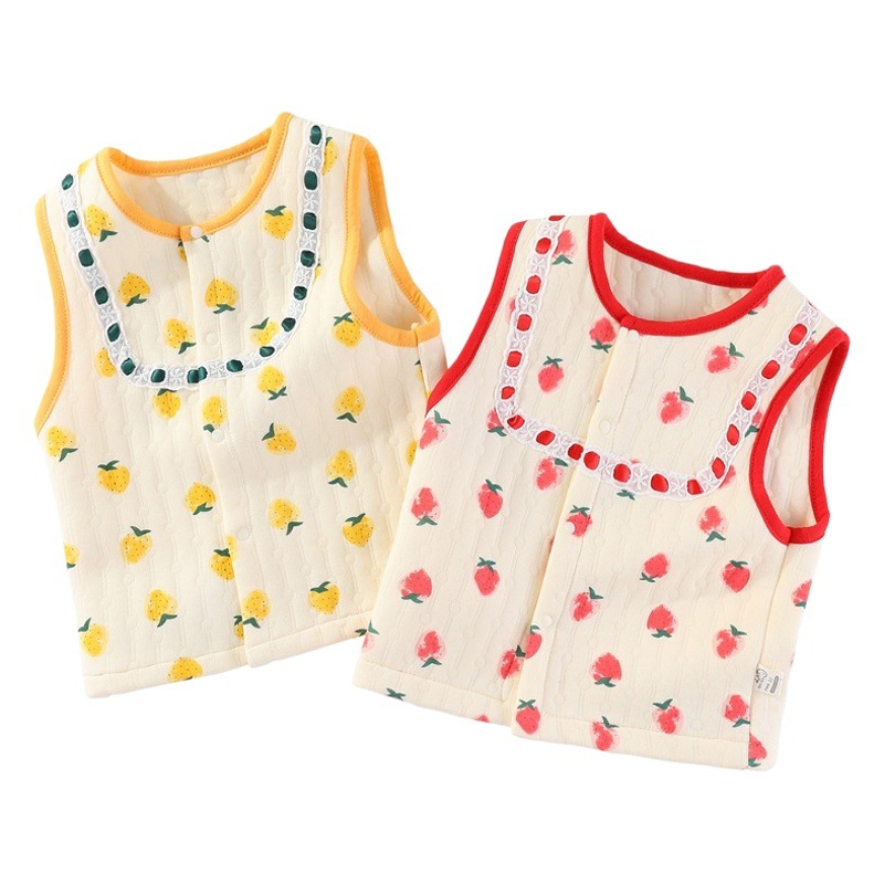 Baby Vest Warm Padded Cotton Class a Pure Cotton Spring and Autumn Men's Newborn Vest Women's Clothes 6 Baby's Waistcoat