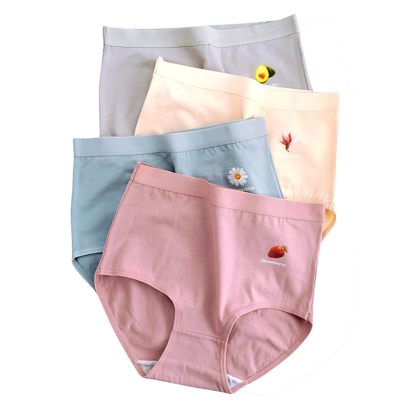 Picture of Mom's High-Waisted Pure Cotton Underwear Women's Butt Lifting and Tummy Control Large Size Underwear Women's 100kg Pure Cotton Women's Briefs