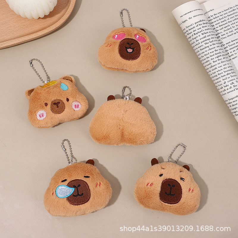 Picture of New Cute Sleepy Nose Capybara Squeaky Plush Pendant Expression Bag Capibala Bag Hanging Ornaments Wholesale