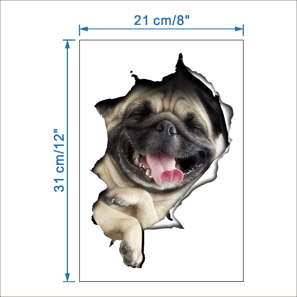 Picture of Cross-border New Creative 14109 Kitten 14110 Puppy Wall Decorative Wall Stickers Toilet Toilet Stickers