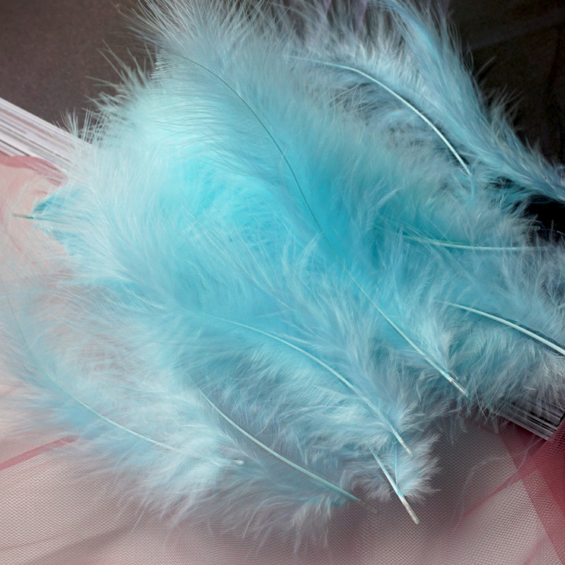 Picture of Colorful Turkey Hair Pointed Tail Velvet Dream Catcher Material Wave Ball Gift Box Filler Shooting Props Feather Decoration