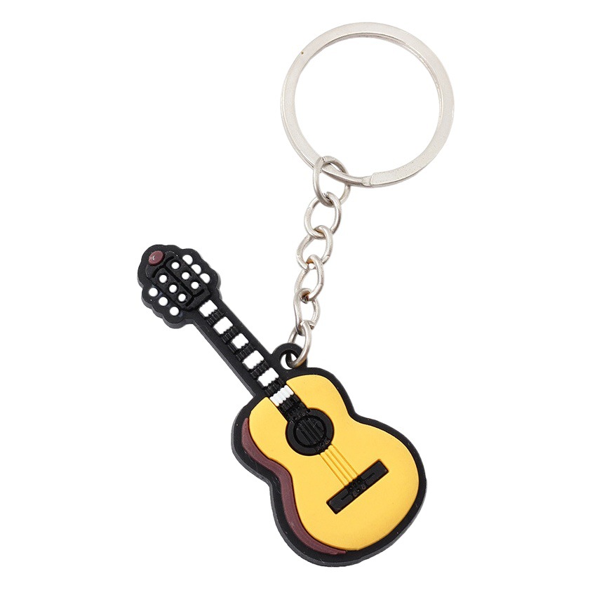 Creative Musical Instrument Drum Keychain Folk Music Electric Classical Guitar Ukulele Guzheng Kalinba Piano Pendant Surrounding