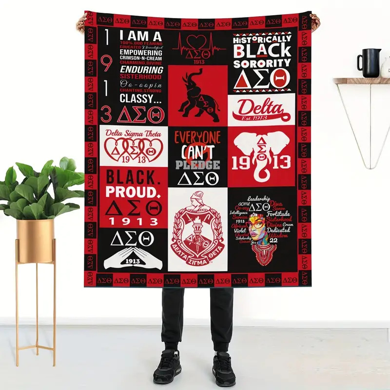 Picture of Girls Sorority Gift Throw Blanket for Girl Sister Outdoor Camping Sofa Flannel Blanket Holiday Blanket