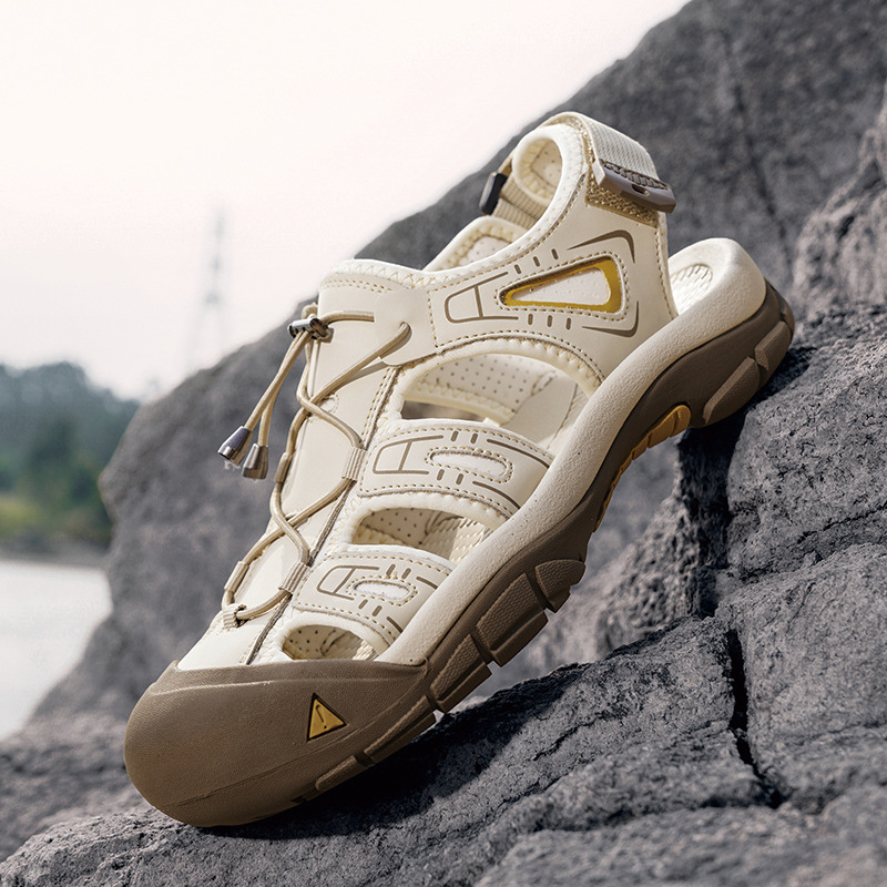 Sandals Men's Summer Outer Wear Mesh Breathable Non-slip Baotou Sandals and Slippers Outdoor Mountaineering Sports Leisure Beach Shoes