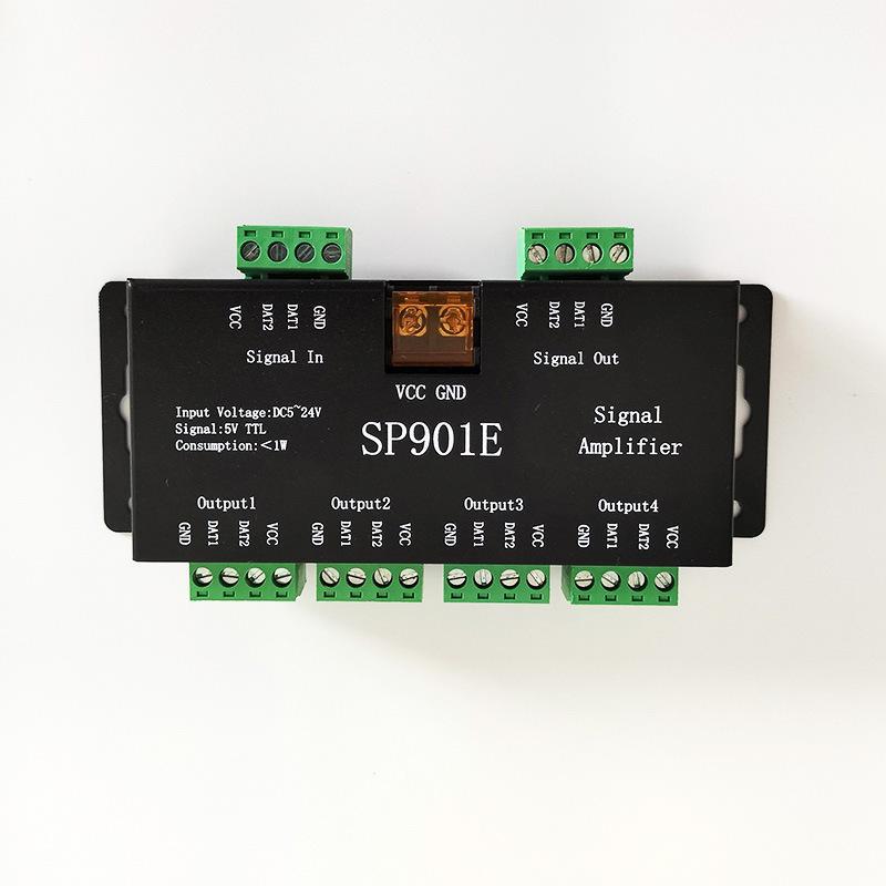 Picture of SP901E Phantom Lights with SPI Amplifier Multi-Channel Flow Back-flow Racing Synchronous Full-color Signal Expansion Sub-control