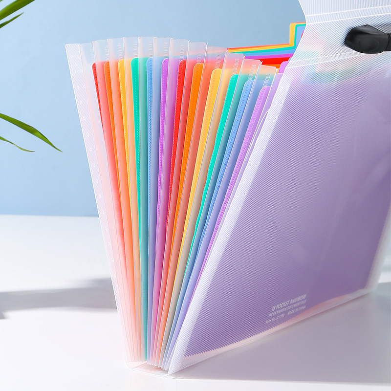 Picture of A4 student portable organ bag rainbow multi-layer classification folder large capacity bill storage file bag wholesale