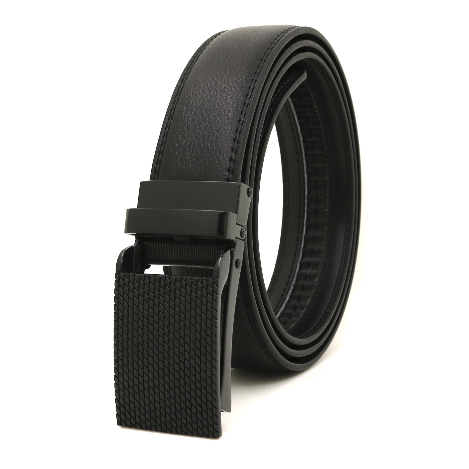 Picture of Japanese and Korean men's automatic buckle belt reverse pull buckle two-layer cowhide leather belt business Foreign Trade factory wholesale