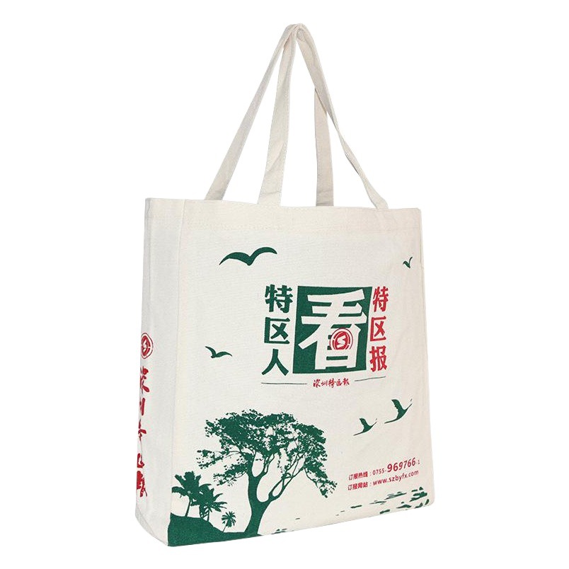 in stock Wholesale Digital Printing Canvas Tote Bag Vintage Casual Accompanied Gift Cotton Shopping Bag Shoulder White Canvas Bag