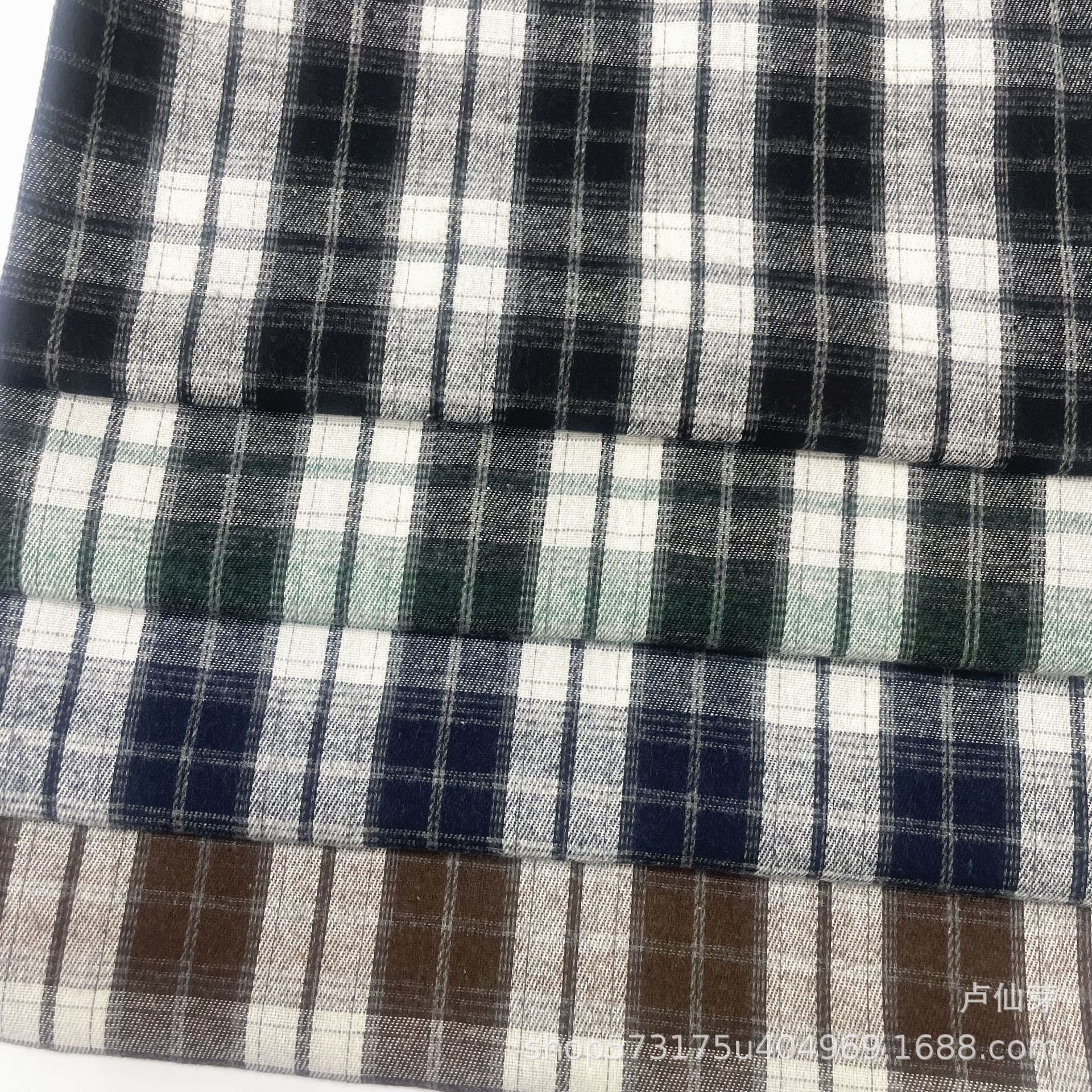 Flannel Shirt Cloth Trousers Skirt Shoes Hats Bag Fabric Polyester Cotton Blended Sanding Yarn-dyed Plaid Fabric