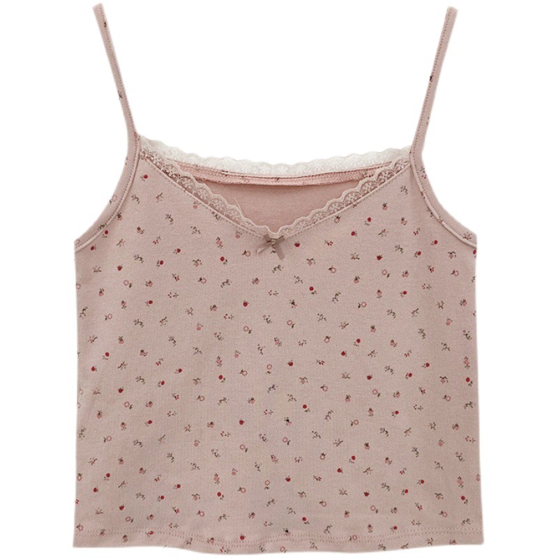 Factory Camisole Women's Summer New Style Girls' Japanese Style Lace Floral Small Camisole Outer Wear Clothes Women