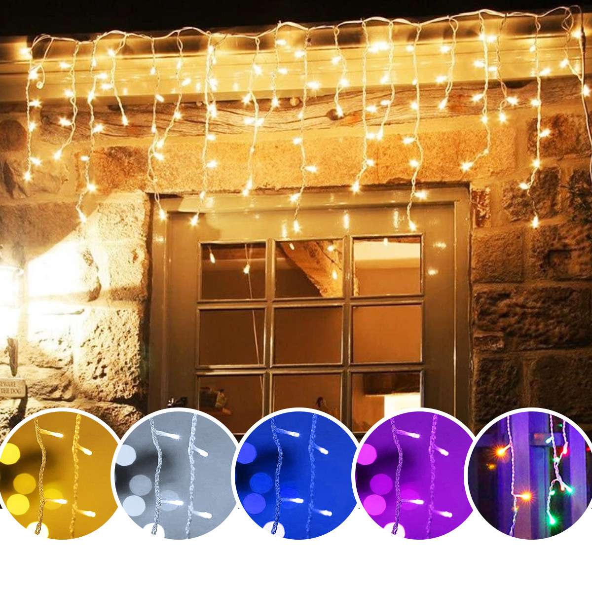 Led Starry Sky Lights, Ice Strip Light Strings, Outdoor Waterproof Holiday Decoration Small Lanterns, Flashing Lights, Star Light Strings, Curtain Lights
