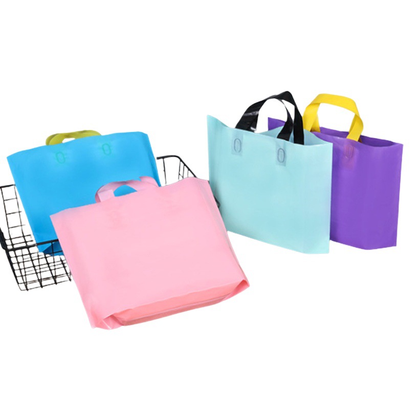 Plastic Horizontal Board Handbag 12 Silk 16 Silk Women's and Children's Clothing Shopping Bag Packaging Bag Hand Gift Bag Satchel