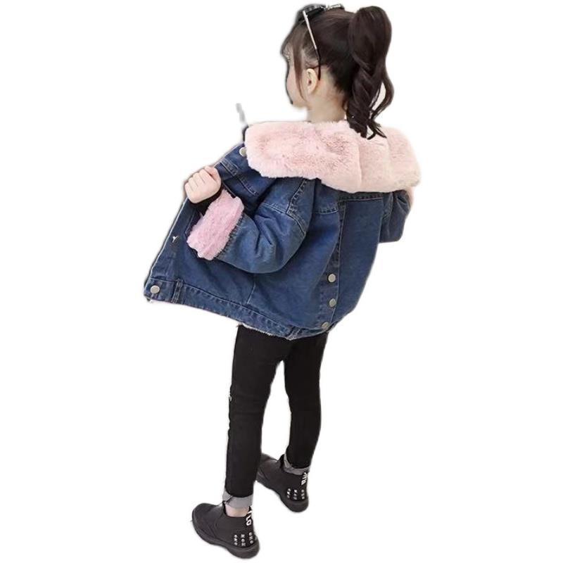Picture of Girls' Denim coat Western style spring and autumn 2021 new children's autumn children's clothing autumn and winter fleece-lined baby girls' autumn clothing