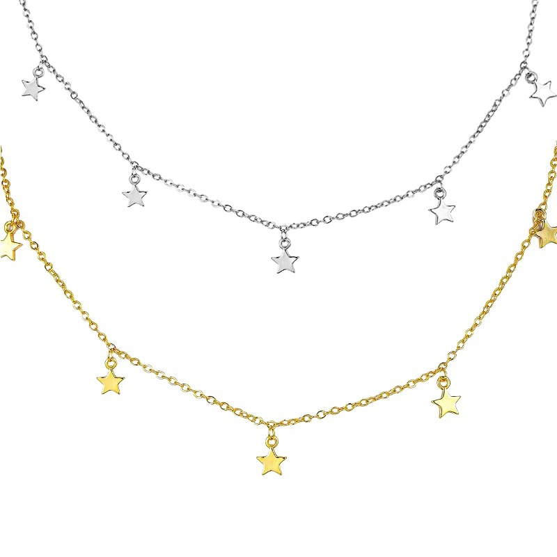 s925 sterling silver star tassel anklet for Women New popular online red high-grade foot decoration niche light luxury starry foot chain