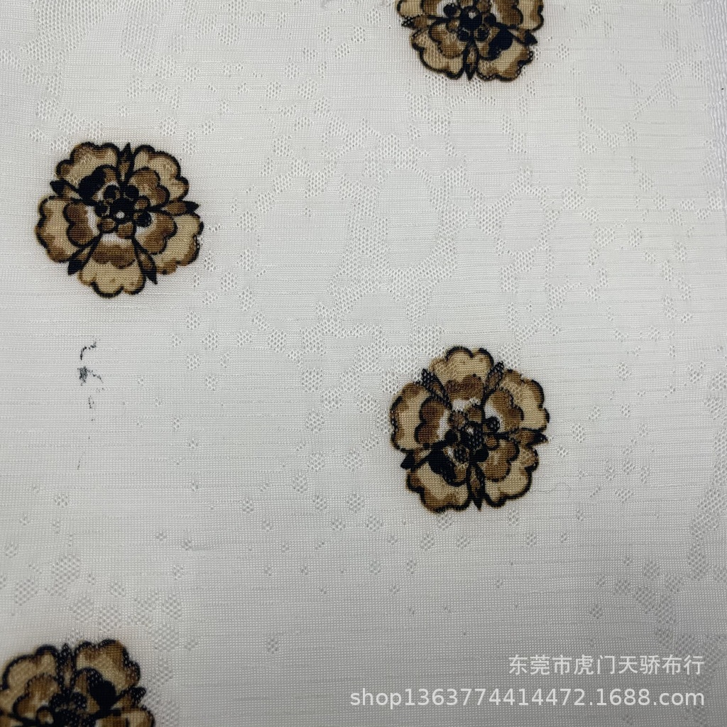 Picture of Spot supply knitted mesh fabric jacquard printing small flower printing knitted jacquard printing fashion women's clothing materials