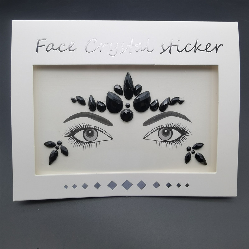 Picture of Internet Celebrity DIY Face Stickers, Eyebrow Stickers, Acrylic Accessories, Colorfulful Forehead Decoration, Masquerade Face Rhinestone Stickers