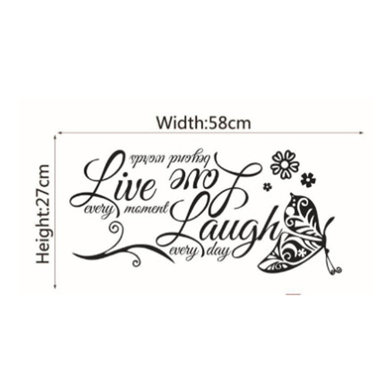Creative English Letters Live Love living room TV background wall bedroom decorative wall stickers self-adhesive painting wholesale