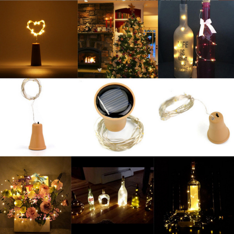 Picture of New Led Solar Light String Bottle Stopper Light Outdoor Waterproof Bar Atmosphere Light Wine Bottle Light Lantern Decorative Light String