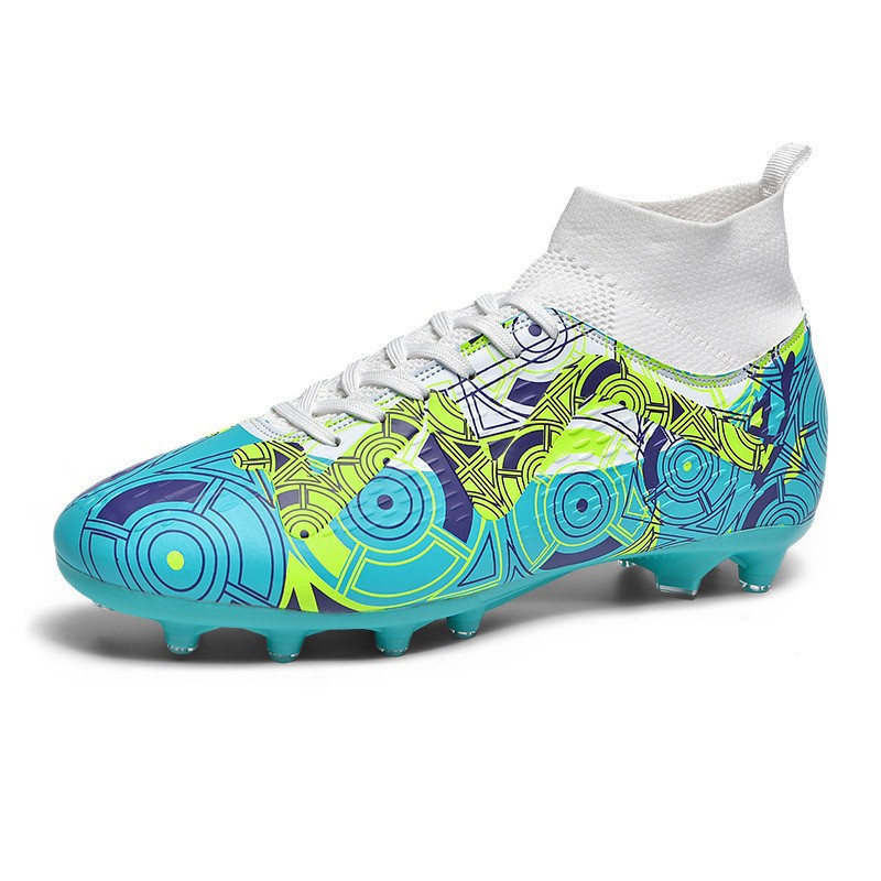 Cross-Border 2025 New High-Top Football Shoes Ag Long Spike Football Shoes Tf Broken Spike Training Shoes Football Men Wholesale
