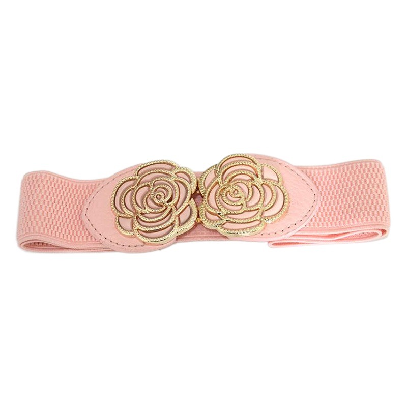 Korean Style New Women's Small Girdle Fashion Decorative Elastic Band Flower Buckle Waist Girdle with Skirt Coat in Stock