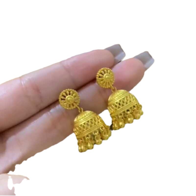 Picture of Gold Shop Same Style Sand Gold Jellyfish Tassel Earrings for Women Niche Design Bohemian Style Earrings as a Gift for Your Girlfriend