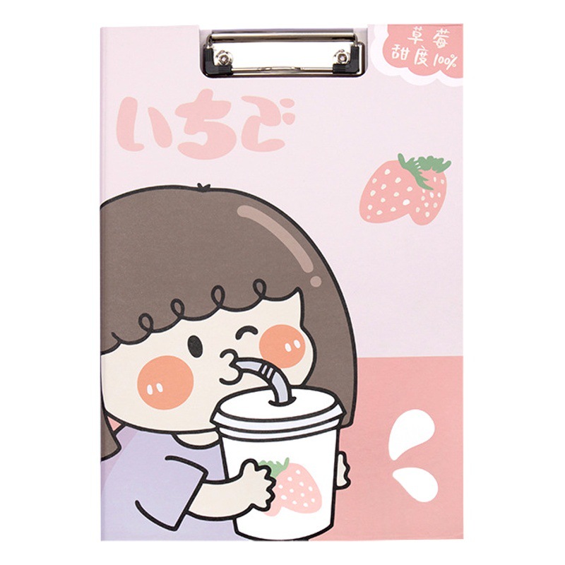Creative cartoon girl dinosaur office materials student drawing writing pad paper board clip A4 file splint