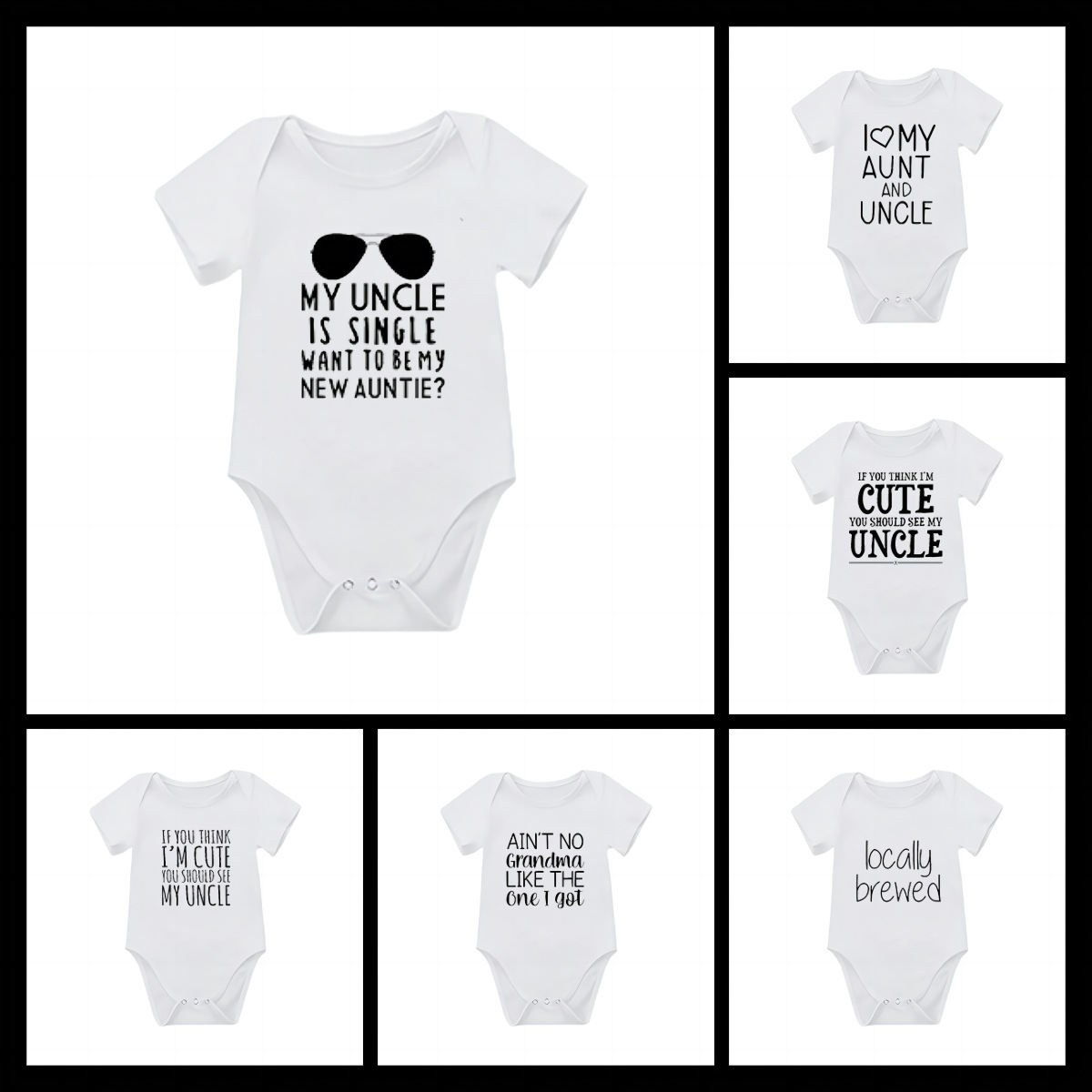 Amazon Thermal Transfer Printing logo Summer Short-sleeved Baby Climbing Clothes Baby Newborn Twins