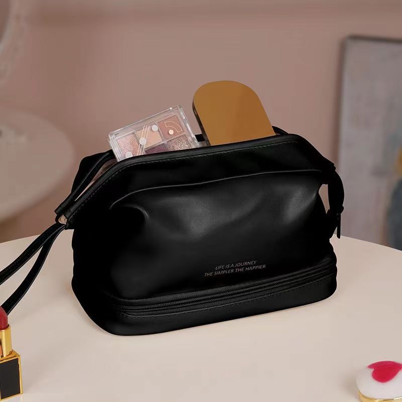 Picture of Internet celebrity cloud cosmetic bag double-layer Women's Travel portable portable travel ins cloud wash makeup storage bag