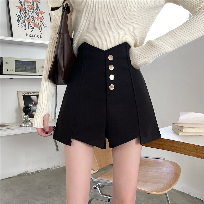 American-style Hot High Waist Slimming Casual Wide-leg Pants Women's Summer Thin Suit A- shaped Short Pants Ins Foreign Trade Hot Pants