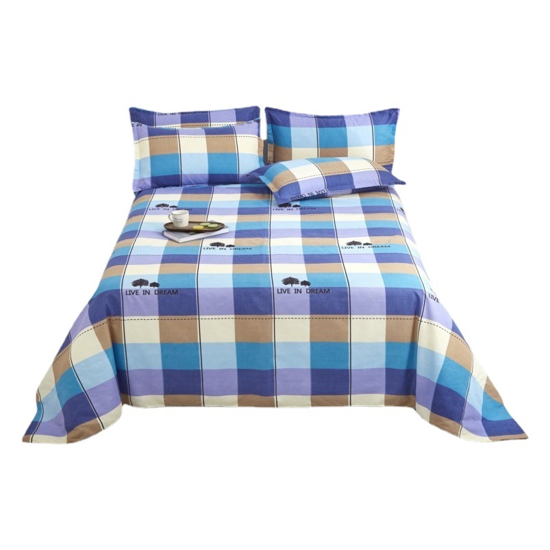 Bedding Scrub Bed Sheet Single-Piece Internet Celebrous Live Printing Simple Style Bed Sheet Home Dormitory Bed Sheet