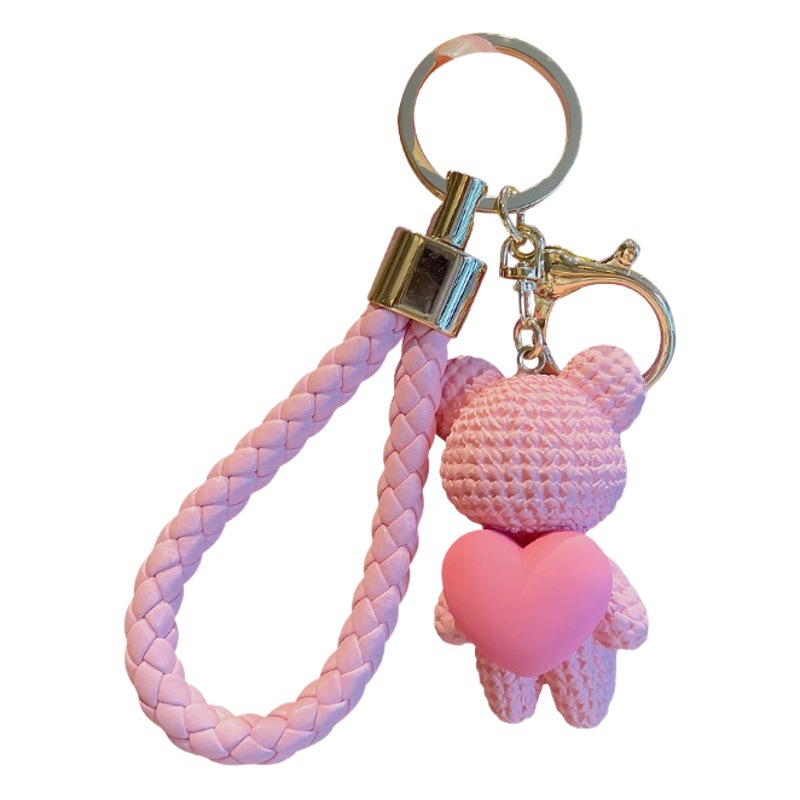 Cartoon Care Bear Doll Keychain Girls Exquisite Internet Celebrity Cute Pendant School Bag Pendant Car Keychain