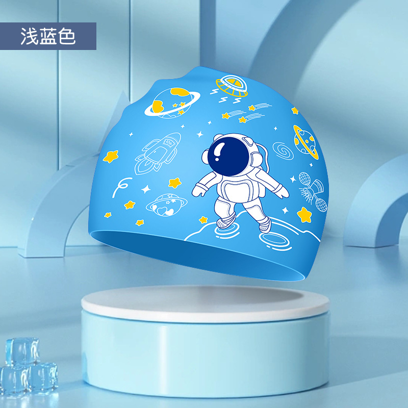 Picture of Adult silicone waterproof swimming cap boys and girls Universal silicone swimming cap increase head swimming cap factory direct sales