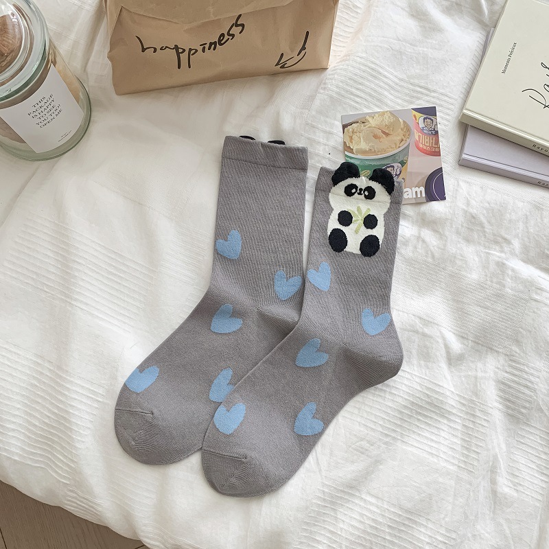 Picture of Yuanrunjia Korean style mid-calf socks cute Japanese cotton socks for women ins trendy all-match cartoon couple high-looking socks