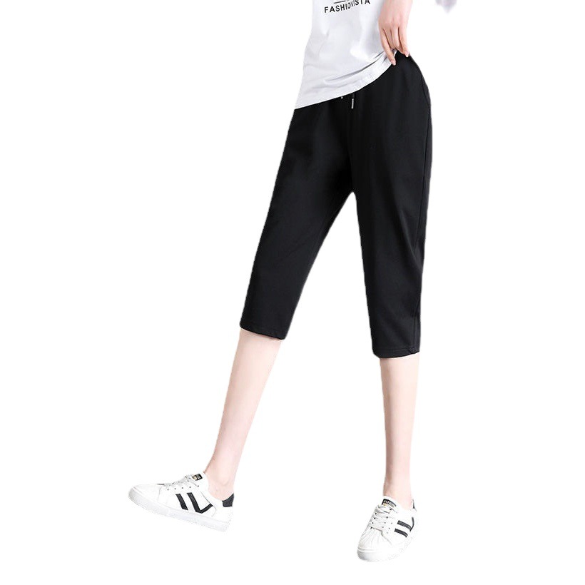 Summer Women's Capri Pants Casual Thin 2021 Summer Quick-drying Sports Pants Women's plus size 7-point Straight Pants for Women