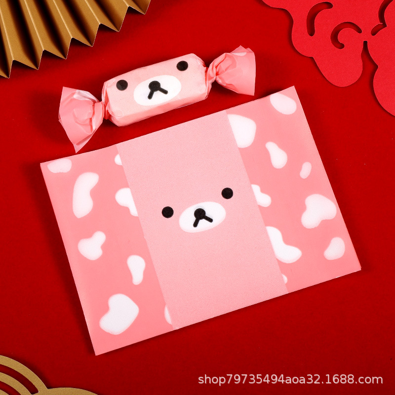 Picture of Nougat Wrapping Paper 100 Baking Handmade Cute Candy Paper Silicone Paper Self-sealing New Year's Sugar Paper Bag