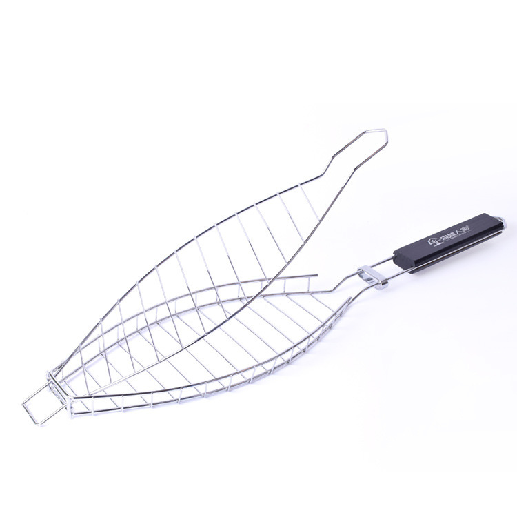 Picture of BBQ barbecue tools stainless steel barbecue net grilled fish clip rack barbecue basket square outdoor mesh