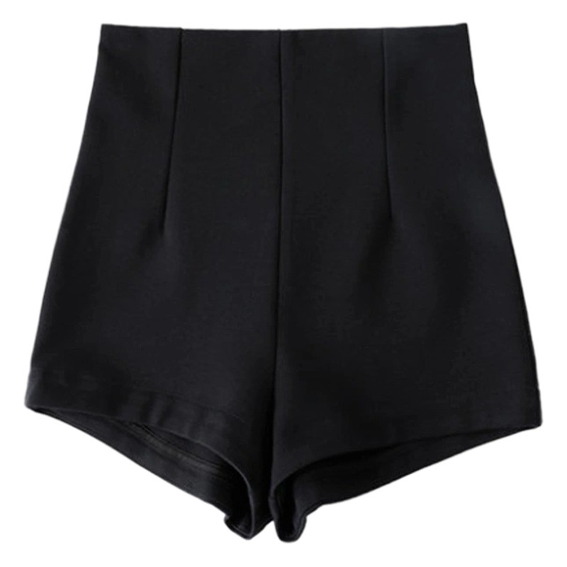 Black High-Waisted Suit Shorts for Women, Autum and Winter Outer Wear for Small Sexys, Leg-Lengthening, Bottoming Hot Pants, Autum Butt-Covering
