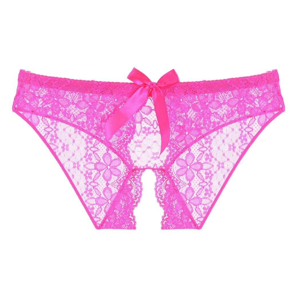 plus size Lingerie Lace Women's Open Crotch Lingerie No Temptation Perspective Sexy Low Waist Briefs Women
