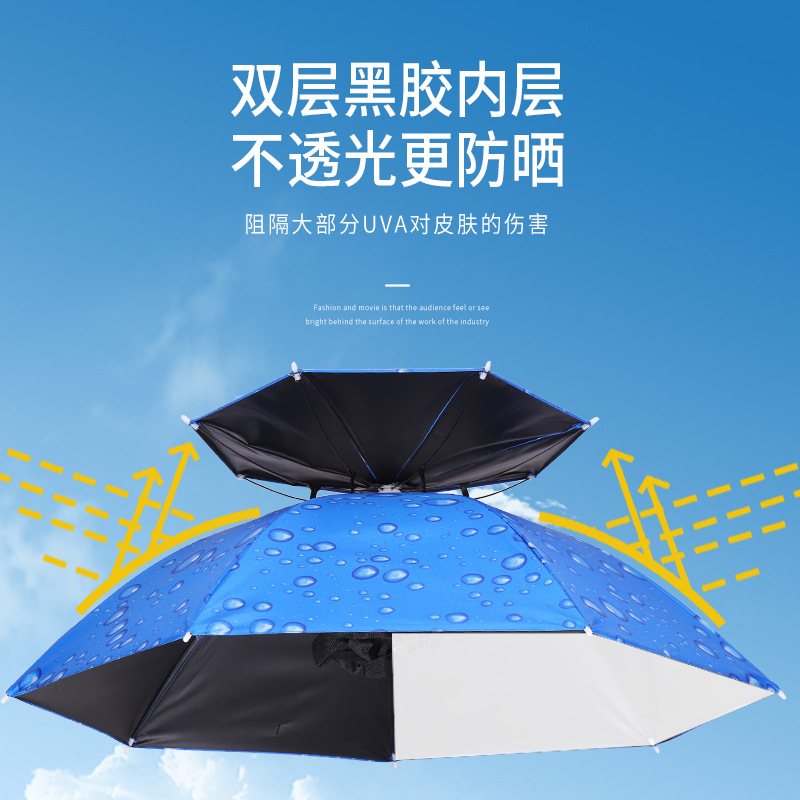 Picture of Large wholesale double-layer wind-resistant sturdy umbrella cap large folding dual-use sturdy sunshade umbrella custom advertising