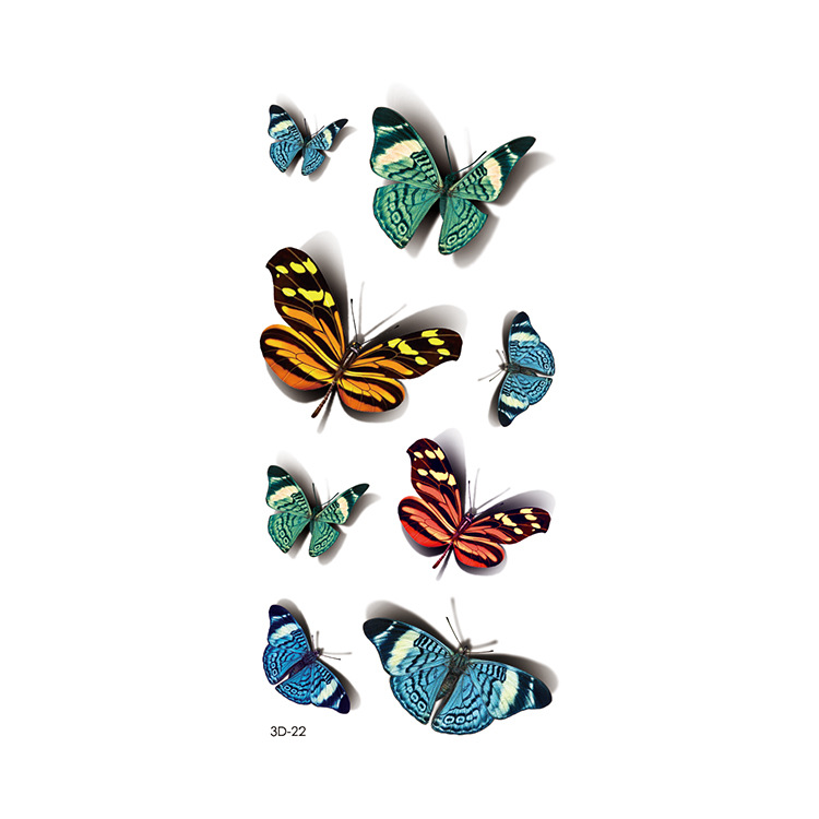 Picture of Spot Wholesale 3D Butterfly Waterproof Sweat Female Stereo Artificial Creative Temporary Stickers European and American Cross-Border Butterfly Tattoo Stickers
