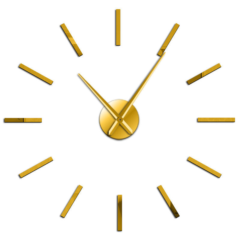 Frameless DIY acrylic mirror effect wall clock simple mute wall sticker wall clock living room home decoration clock