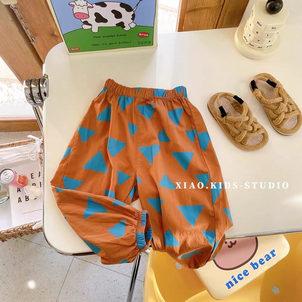 Picture of Boys' Holiday Sunscreen Pants Children's Vintage Floral Summer All-match Anti-mosquito Pants Summer Printed Mid-waist Beach Pants
