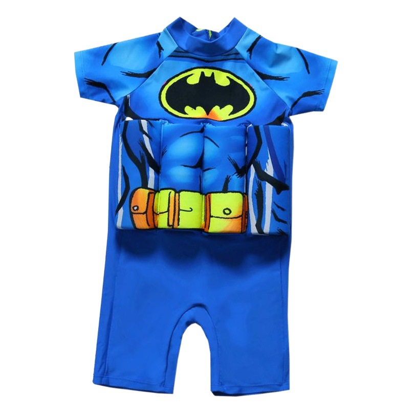 Boys' Swimsuit Children's One-Piece Baby Hot Spring Children's Buoyancy Swimsuit Infant Kids Batman Swimsuit